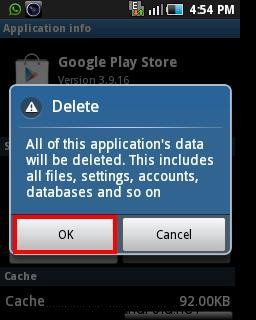 Google Play Store Error 495-google play store app clear data ok